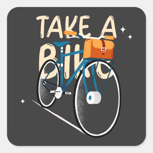 Neem een bike vierkante sticker (Voorkant)