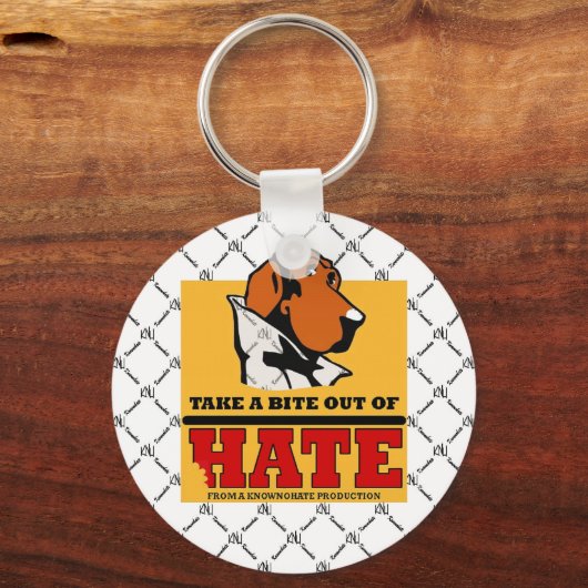 NEEM EEN BITE UIT HATE SLEUTELHANGER (Voorkant)
