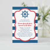 Neem een boek Kaart, Ahoy, nautisch, Baby shower Informatiekaartje (Staand voorkant)