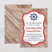Neem een boek Kaart, Ahoy, nautisch, Baby shower Informatiekaartje (Voorkant / Achterkant)