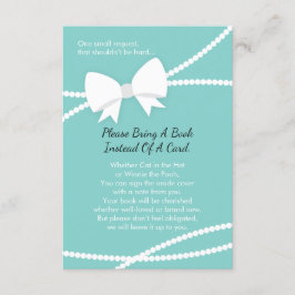 Neem een boek Kaart, Baby shower, Robin's Egg Blue Informatiekaartje