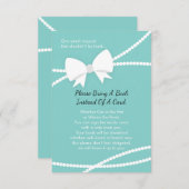 Neem een boek Kaart, Baby shower, Robin's Egg Blue Informatiekaartje (Voorkant / Achterkant)