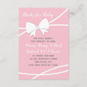 Neem een boek Kaart, Baby shower, roze, grijs Informatiekaartje (Voorkant)