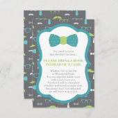 Neem een boek Kaart, klein Man, Baby shower Informatiekaartje (Voorkant / Achterkant)