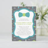 Neem een boek Kaart, klein Man, Baby shower Informatiekaartje (Staand voorkant)