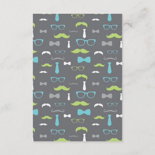 Neem een boek Kaart, klein Man, Baby shower Informatiekaartje (Achterkant)