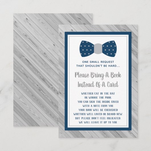 Neem een boek Kaart, klein Man, Baby shower Informatiekaartje (Voorkant / Achterkant)