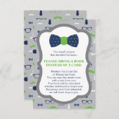 Neem een boek Kaart, klein Man, Baby shower Informatiekaartje (Voorkant / Achterkant)