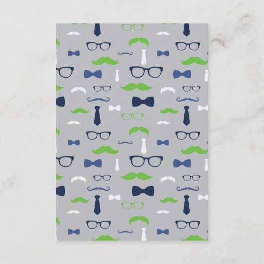 Neem een boek Kaart, klein Man, Baby shower Informatiekaartje (Achterkant)