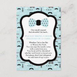 Neem een boek Kaart, klein Man, Baby shower Informatiekaartje