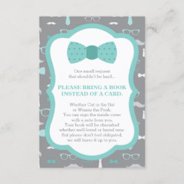 Neem een boek Kaart, klein Man, Baby shower Informatiekaartje