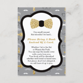 Neem een boek Kaart, klein Man, faux glitter Informatiekaartje