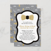 Neem een boek Kaart, klein Man, faux glitter Informatiekaartje (Voorkant / Achterkant)