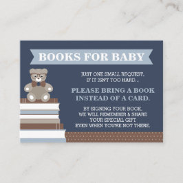 Neem een boek Kaart, klein Man, teddybeer Informatiekaartje