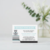 Neem een boek Kaart, klein Man, teddybeer Informatiekaartje (Staand voorkant)