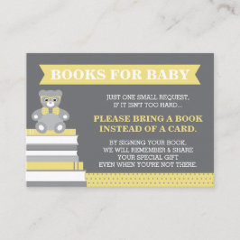 Neem een boek Kaart, klein Man, teddybeer Informatiekaartje