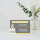 Neem een boek Kaart, klein Man, teddybeer Informatiekaartje (Staand voorkant)