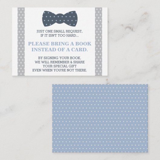 Neem een boek Kaart, klein Man, teddybeer Informatiekaartje (Voorkant / Achterkant)