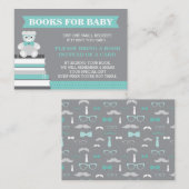 Neem een boek Kaart, klein Man, teddybeer Informatiekaartje (Voorkant / Achterkant)