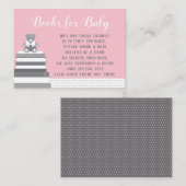 Neem een boek Kaart, kleine dame, roze, grijs Informatiekaartje (Voorkant / Achterkant)