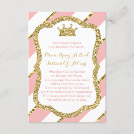 Neem een boek Kaart, kleine prinses, faux glitter Informatiekaartje