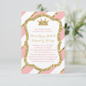 Neem een boek Kaart, kleine prinses, faux glitter Informatiekaartje (Staand voorkant)