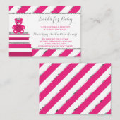 Neem een boek Kaart, kleine prinses, faux glitter Informatiekaartje (Voorkant / Achterkant)