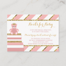 Neem een boek Kaart, kleine prinses, faux glitter Informatiekaartje