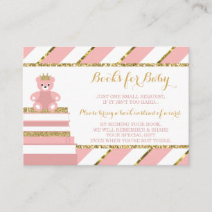 Neem een boek Kaart, kleine prinses, faux glitter Informatiekaartje