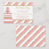 Neem een boek Kaart, kleine prinses, faux glitter Informatiekaartje (Voorkant / Achterkant)