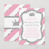 Neem een boek Kaart, kleine prinses, faux glitter Kaart (Voorkant / Achterkant)