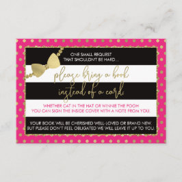 Neem een boek Kaart, Oh Baby, faux glitter / Folie Informatiekaartje