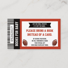 Neem een boek Kaart, sport ticket, Baby shower Informatiekaartje