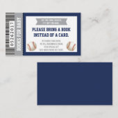 Neem een boek Kaart, sport ticket, Baby shower Informatiekaartje (Voorkant / Achterkant)