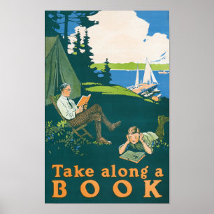 Neem een boek mee (1910) campingposter van Magnus Poster