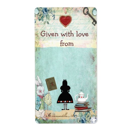 Neem een boek mee Alice in Wonderland Boekplaten Etiket (Voorkant)