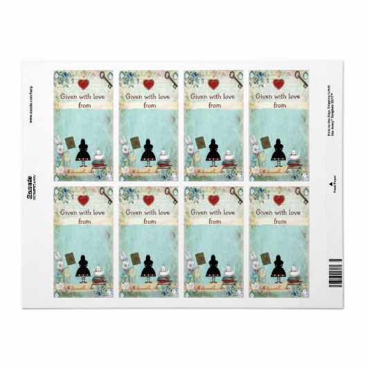 Neem een boek mee Alice in Wonderland Boekplaten Etiket (Full Sheet)