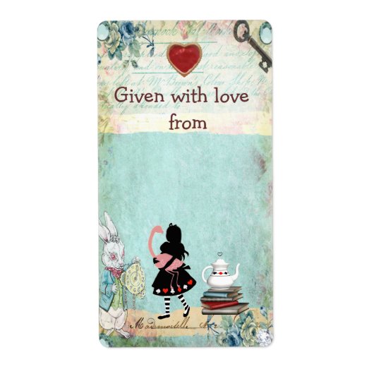 Neem een boek mee Alice in Wonderland Boekplaten Etiket (Voorkant)