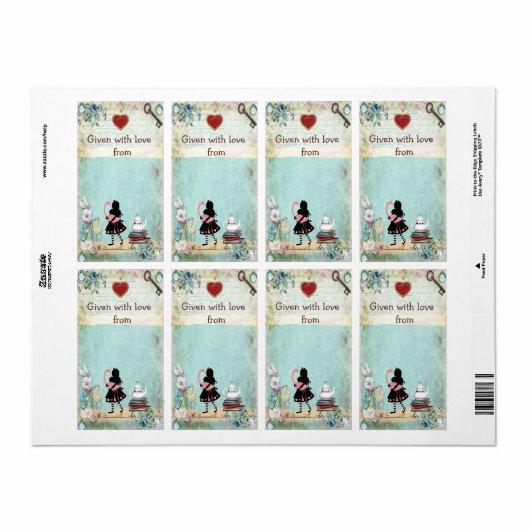 Neem een boek mee Alice in Wonderland Boekplaten Etiket (Full Sheet)
