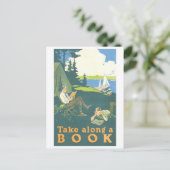 "Neem een boek mee"  Bibliotheek Poster Briefkaart (Staand voorkant)