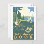 "Neem een boek mee"  Bibliotheek Poster Briefkaart (Voorkant / Achterkant)