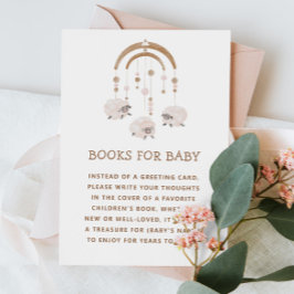 Neem een boek mee | Boho Sheep Baby shower aanvraa Informatiekaartje