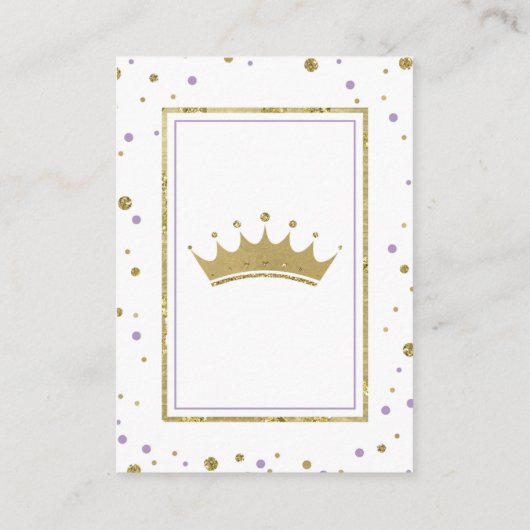 Neem een boek mee Kaart, prinses, Baby shower Informatiekaartje (Achterkant)