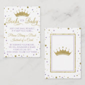 Neem een boek mee Kaart, prinses, Baby shower Informatiekaartje (Voorkant / Achterkant)