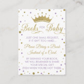 Neem een boek mee Kaart, prinses, Baby shower Informatiekaartje (Voorkant)