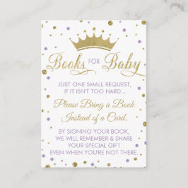Neem een boek mee Kaart, prinses, Baby shower Informatiekaartje