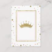 Neem een boek mee Kaart, prinses, Baby shower Informatiekaartje (Achterkant)