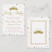 Neem een boek mee Kaart, prinses, Baby shower Informatiekaartje (Voorkant / Achterkant)