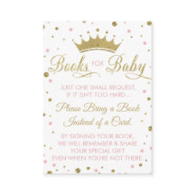 Neem een boek mee Kaart, prinses, Baby shower