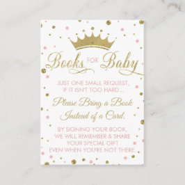 Neem een boek mee Kaart, prinses, Baby shower Informatiekaartje